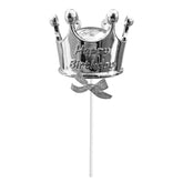 PartyCorp Silver Crown Shaped Cake Topper, 1 Pc
